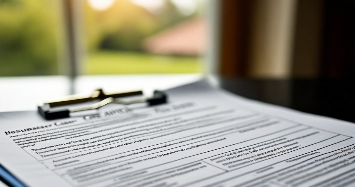 close-up of homeowner insurance declarations page with highlighted coverage sections, policy document